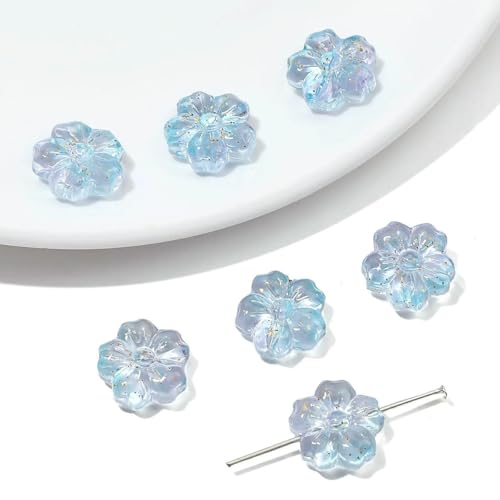 10 Stück transparente Glasperlen mit Farbverlauf, Kirschblütenperle, handgefertigt, DIY-Blumenperlenarmband, Zubehörmaterial, lose Perlen, Stil 4, 14,0 mm, 10 Stück 10 Stück transparente Glasperlen mit Farbverlauf, Kirschblütenperle, handgefertigt, DIY-Blumenperlenarmband, Zubehörmaterial, lose Perlen, Stil 4, 14,0 mm, 10 Stück von YFSHC