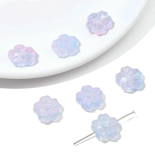 10 Stück transparente Glasperlen mit Farbverlauf, Kirschblütenperle, handgefertigt, DIY-Blumenperlenarmband, Zubehörmaterial, lose Perlen, Stil 5, 14,0 mm, 10 Stück 10 Stück transparente Glasperlen mit Farbverlauf, Kirschblütenperle, handgefertigt, DIY-Blumenperlenarmband, Zubehörmaterial, lose Perlen, Stil 5, 14,0 mm, 10 Stück von YFSHC