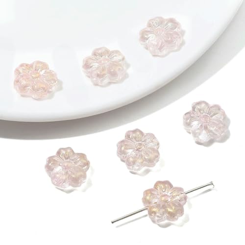 10 Stück transparente Glasperlen mit Farbverlauf, Kirschblütenperle, handgefertigt, DIY-Blumenperlenarmband, Zubehörmaterial, lose Perlen, Stil 6, 14,0 mm, 10 Stück 10 Stück transparente Glasperlen mit Farbverlauf, Kirschblütenperle, handgefertigt, DIY-Blumenperlenarmband, Zubehörmaterial, lose Perlen, Stil 6, 14,0 mm, 10 Stück von YFSHC