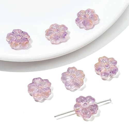 10 Stück transparente Glasperlen mit Farbverlauf, Kirschblütenperle, handgefertigt, DIY-Blumenperlenarmband, Zubehörmaterial, lose Perlen, Stil 7, 14,0 mm, 10 Stück 10 Stück transparente Glasperlen mit Farbverlauf, Kirschblütenperle, handgefertigt, DIY-Blumenperlenarmband, Zubehörmaterial, lose Perlen, Stil 7, 14,0 mm, 10 Stück von YFSHC