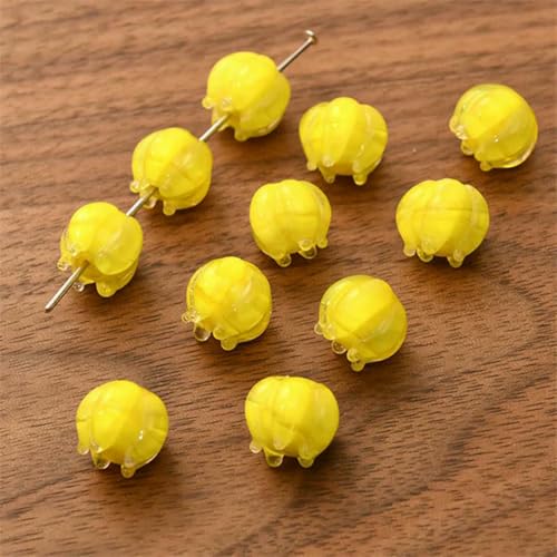 10 mm Glockenorchideen-Blütenknospenperlen, Glas-Abstandshalter, handgefertigt, für Schmuckherstellung, Armband, Halskette, Ohrring-Zubehör, DIY, 3–10 mm, 5 Stück von YFSHC