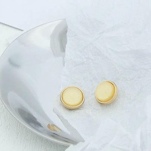 10 mm runde Metallknöpfe mit Schaft für Bekleidungsdesigner, golden, dekorativ, DIY-Bastelarbeiten, Kleidungsstück, Hemd, Pullover, Nähzubehör, beige, 10 Stüc von YFSHC