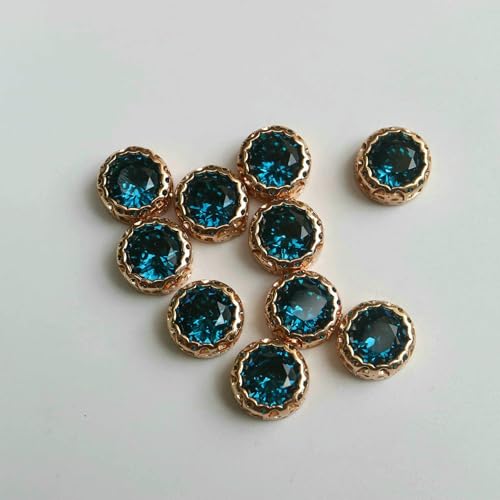 10 teil/los DIY herz kristall tasten zirkonia taste für mantel Strass schmuck nähen kleidung-blau von YFSHC