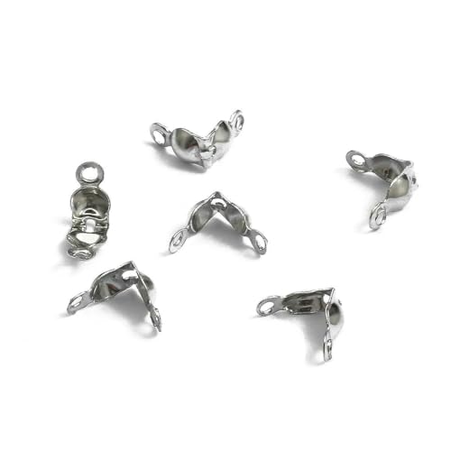 100/200 Stück 4 x 7 mm Verbinderverschluss, Kugelkette, Kalotte, Endcrimps, Perlen, Verbinderkomponenten für DIY-Schmuckherstellung, Zubehör, Rhodium, 200 Stück 100/200 Stück 4 x 7 mm Verbinderverschluss, Kugelkette, Kalotte, Endcrimps, Perlen, Verbinderkomponenten für DIY-Schmuckherstellung, Zubehör, Rhodium, 200 Stück von YFSHC