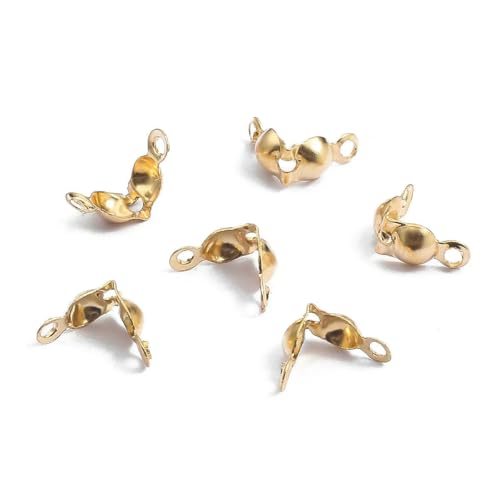 100/200 Stück 4 x 7 mm Verbinderverschluss, Kugelkette, Kalotte, Endcrimps, Perlen, Verbinderkomponenten für die DIY-Schmuckherstellung, Zubehör, KC Gold, 200 Stück 100/200 Stück 4 x 7 mm Verbinderverschluss, Kugelkette, Kalotte, Endcrimps, Perlen, Verbinderkomponenten für die DIY-Schmuckherstellung, Zubehör, KC Gold, 200 Stück von YFSHC