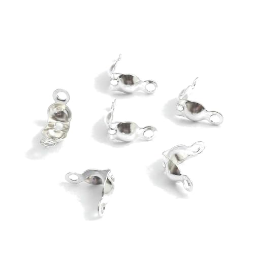100/200 Stück 4 x 7 mm Verbinderverschluss, Kugelkette, Kalotte, Endcrimps, Perlen, Verbinderkomponenten für die DIY-Schmuckherstellung, Zubehör, Silber, 200 Stück 100/200 Stück 4 x 7 mm Verbinderverschluss, Kugelkette, Kalotte, Endcrimps, Perlen, Verbinderkomponenten für die DIY-Schmuckherstellung, Zubehör, Silber, 200 Stück von YFSHC