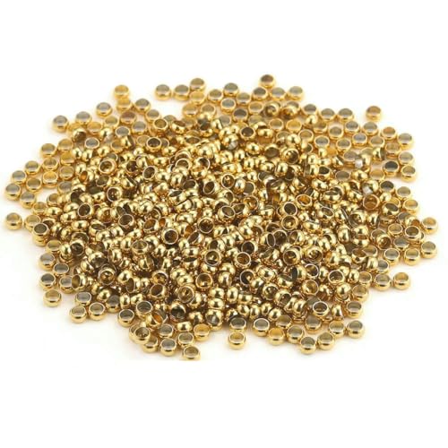 100/200 Stück Edelstahl-Rohr-Quetschperlen, winzige Stopper, Abstandshalter, Perlenschnur, Endkappen für DIY-Schmuck, Bastelbedarf, rund, G4,0 mm, 100 Stück von YFSHC