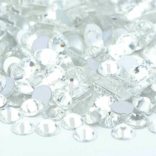 100 Brutto-Großpackung SS6 SS10 SS12 SS16 SS20 SS30 AB-farbige Glas-Strasssteine, nicht Hotfix, flache Rückseite, Strasssteine zum Selbermachen, Nagelsteine-01 Klar-SS30, 2 von YFSHC