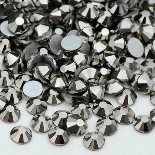 100 Brutto-Großpackung SS6 SS10 SS12 SS16 SS20 SS30 AB-farbige Glas-Strasssteine, nicht Hotfix, flache Rückseite, Strasssteine zum Selbermachen, Nagelsteine-04 Hämatit-SS20 von YFSHC
