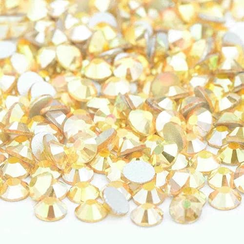 100 Brutto-Großpackung SS6 SS10 SS12 SS16 SS20 SS30 AB-farbige Glas-Strasssteine, nicht Hotfix, flache Rückseite, Strasssteine zum Selbermachen, Nagelsteine – 46 Gold Sunl 100 Brutto-Großpackung SS6 SS10 SS12 SS16 SS20 SS30 AB-farbige Glas-Strasssteine, nicht Hotfix, flache Rückseite, Strasssteine zum Selbermachen, Nagelsteine – 46 Gold Sunl von YFSHC