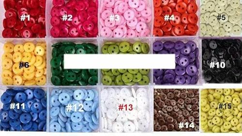 100 Stück/Los, Größe: 7,5 mm (5/16 Zoll), Harzknöpfe, 15 Farben zum Nähen von Kleidungsstücken, Basteln, DIY-Zubehör (KK-010) – Nr. 6. Gelb – 7,5 mm, 100 Stück von YFSHC