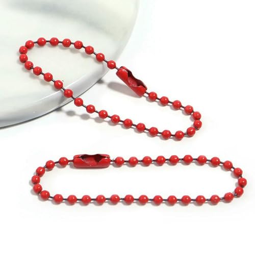 100 Stück/Los 10 cm Eisen Bunte Kugelperlenkette Passend für Schlüsselring Schlüsselanhänger Puppen Etikett Handanhänger Anschluss DIY Schmuckherstellung-rot-12 cm 100 Stück/Los 10 cm Eisen Bunte Kugelperlenkette Passend für Schlüsselring Schlüsselanhänger Puppen Etikett Handanhänger Anschluss DIY Schmuckherstellung-rot-12 cm von YFSHC