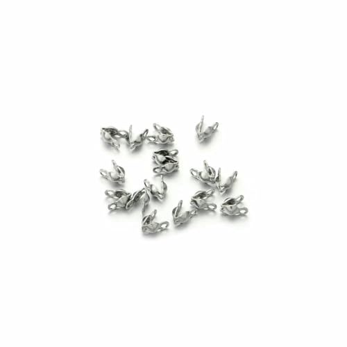 100 Stück/Los Edelstahl-Anschlussverschluss, Goldkugelkette, Kalotte, Endcrimps, Perlenanschluss für DIY-Schmuckherstellung, Zubehör, Stahl 2,0 mm von YFSHC