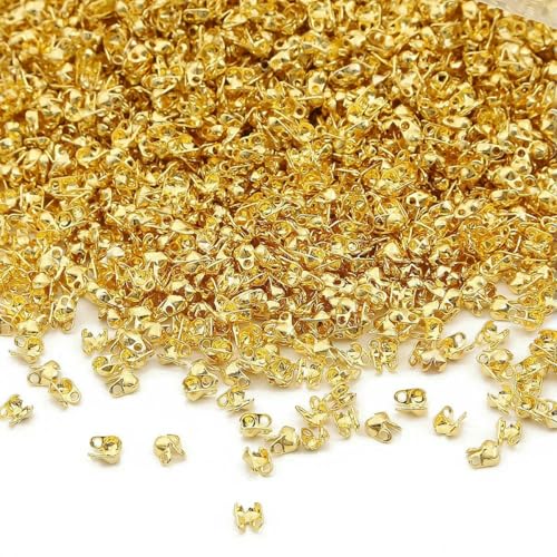 100 Stück 2,5 x 4,0 mm Schmuckzubehör, vergoldet, versilbert, End-Crimps, Perlen, Kugelketten-Anschlussverschluss, Zubehör-Gold 100 Stück 2,5 x 4,0 mm Schmuckzubehör, vergoldet, versilbert, End-Crimps, Perlen, Kugelketten-Anschlussverschluss, Zubehör-Gold von YFSHC