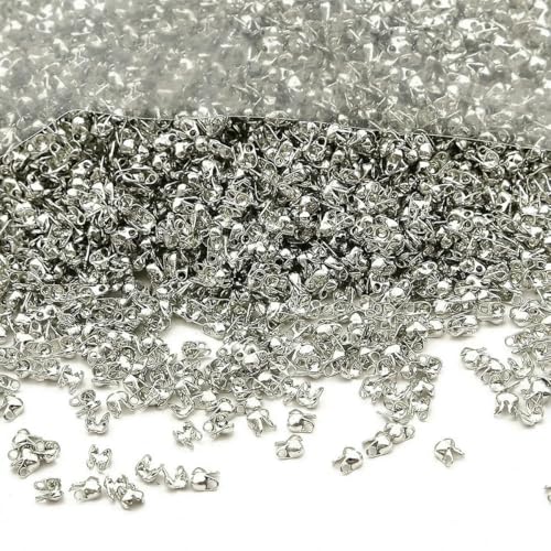 100 Stück 2,5 x 4,0 mm Schmuckzubehör, vergoldet, versilbert, End-Crimps, Perlen, Kugelketten-Verbinder, Verschluss-Befunde, Rhodium 100 Stück 2,5 x 4,0 mm Schmuckzubehör, vergoldet, versilbert, End-Crimps, Perlen, Kugelketten-Verbinder, Verschluss-Befunde, Rhodium von YFSHC