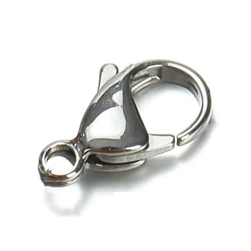 100 Stück 20 Stück 9–15 mm Edelstahl-Karabinerverschlüsse, goldfarben, Kettenkrallenverbinder für Armband, Halskette, DIY-Schmuckherstellung, Stahlfarbe 15 mm, 100 Stück 100 Stück 20 Stück 9–15 mm Edelstahl-Karabinerverschlüsse, goldfarben, Kettenkrallenverbinder für Armband, Halskette, DIY-Schmuckherstellung, Stahlfarbe 15 mm, 100 Stück von YFSHC