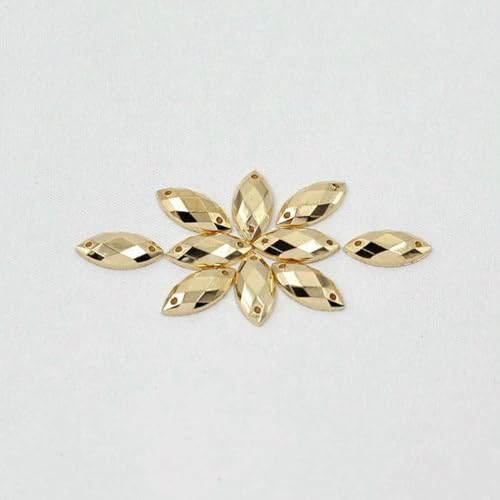 100 Stück 7 x 15 mm blaue AB-Kristalle zum Nähen von Pferdeaugen-Strass-Applikation mit flacher Rückseite, Acryldiamant für Bekleidungszubehör, Gold 100 Stück 7 x 15 mm blaue AB-Kristalle zum Nähen von Pferdeaugen-Strass-Applikation mit flacher Rückseite, Acryldiamant für Bekleidungszubehör, Gold von YFSHC