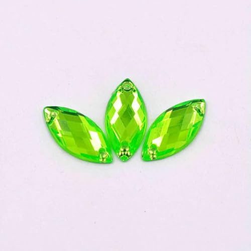 100 Stück 7 x 15 mm blaue AB-Kristalle zum Nähen von Pferdeaugen-Strass-Applikation mit flacher Rückseite, Acryldiamant für Bekleidungszubehör, Grün 100 Stück 7 x 15 mm blaue AB-Kristalle zum Nähen von Pferdeaugen-Strass-Applikation mit flacher Rückseite, Acryldiamant für Bekleidungszubehör, Grün von YFSHC