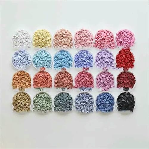 100 Stück Mini-Knöpfe, 6 mm, rund, Kunstharz, Mini-Knöpfe, Nähzubehör, Puppenkleidung, Knopfverzierungen, Scrapbooking, Kartendekor-04 von YFSHC