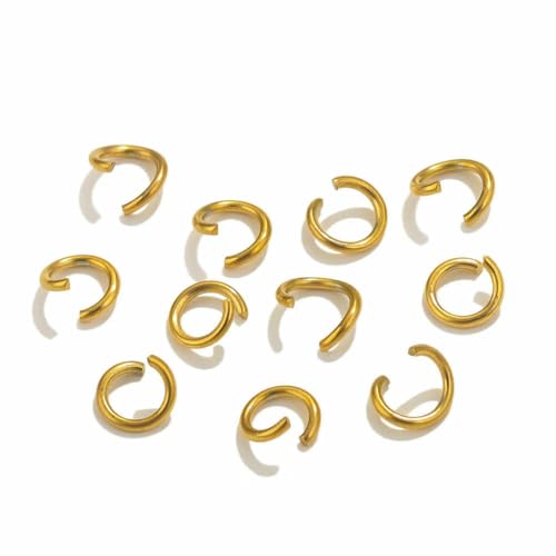 100 Stück PVD vergoldete Edelstahl offene Biegeringe Verbinder für DIY Schmuckherstellung Spaltring Schmuckzubehör Accessoires-JC008G4 100 Stück PVD vergoldete Edelstahl offene Biegeringe Verbinder für DIY Schmuckherstellung Spaltring Schmuckzubehör Accessoires-JC008G4 von YFSHC