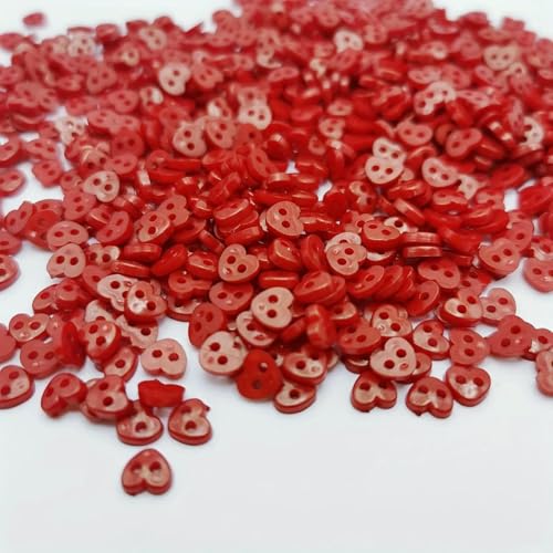 100 Stück rote 6 mm Herzknöpfe für Puppen, Stofftiere, Kleidung, Nähen, Puppenherstellung, Zubehör, Hochzeitskartendekorationen, rot 100 Stück rote 6 mm Herzknöpfe für Puppen, Stofftiere, Kleidung, Nähen, Puppenherstellung, Zubehör, Hochzeitskartendekorationen, rot von YFSHC