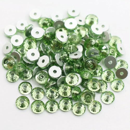 100 Stück runde, flache Rückseite, glänzende, aufgenähte Kristalle, Glasperlen, Stoffbesatz, Steine, Edelsteine, Kunsthandwerk, Strasssteine zum Aufnähen für Kleidungsdekoration, Peridot, 5 mm, 100 100 Stück runde, flache Rückseite, glänzende, aufgenähte Kristalle, Glasperlen, Stoffbesatz, Steine, Edelsteine, Kunsthandwerk, Strasssteine zum Aufnähen für Kleidungsdekoration, Peridot, 5 mm, 100 von YFSHC