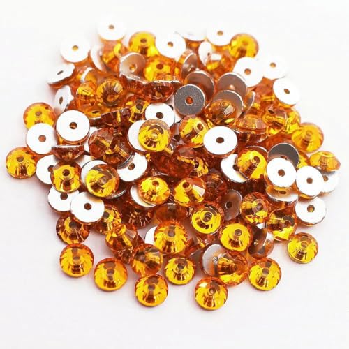 100 Stück runde, flache Rückseite, glänzende, aufgenähte Kristalle, Glasperlen, Stoffbesatz, Steine, Edelsteine, Kunsthandwerk, Strasssteine zum Aufnähen für Kleidungsdekoration, Topas, 4,0 mm, 100 100 Stück runde, flache Rückseite, glänzende, aufgenähte Kristalle, Glasperlen, Stoffbesatz, Steine, Edelsteine, Kunsthandwerk, Strasssteine zum Aufnähen für Kleidungsdekoration, Topas, 4,0 mm, 100 von YFSHC