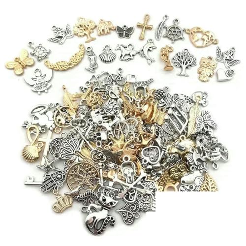 100 Stück tibetisches Silber, gemischte Anhänger, Tier-Charms, Perlen für die Schmuckherstellung, Armbänder, Ohrringe, Halsketten, DIY, Basteln, Kunst-Charms, KC Silber gemischt 100 Stück tibetisches Silber, gemischte Anhänger, Tier-Charms, Perlen für die Schmuckherstellung, Armbänder, Ohrringe, Halsketten, DIY, Basteln, Kunst-Charms, KC Silber gemischt von YFSHC