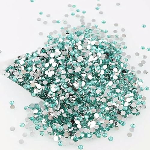 1000 Stück 3,0 mm 25 Farben Runde Harz-Strasssteine mit flacher Rückseite für DIY-Nagelkunst-Schmuckdekorationen-Seeblau von YFSHC