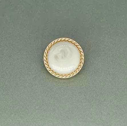 12 Stück 15/20/25 mm goldene Perlen-Metallknöpfe für Vintage-Anzug, Mantel, Kleid, Knopf, Kleidung, Nähen, Kleidungszubehör, B025-Beige-Weiß-15 mm, 12 Stück von YFSHC