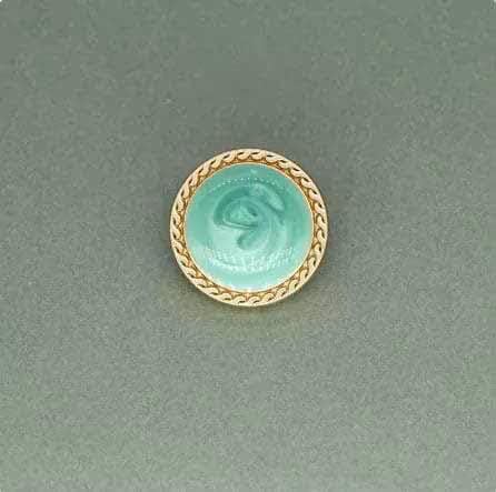 12 Stück 15/20/25 mm goldene Perlen-Metallknöpfe für Vintage-Anzug, Mantel, Kleid, Knopf, Kleidung, Nähen, Kleidungszubehör, B025-Seeblau-20 mm, 12 Stück von YFSHC