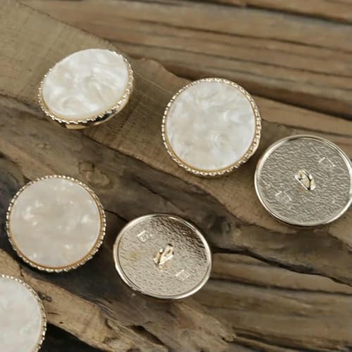 12 Stück 15–25 mm runde Muschelimitat-Dekoknöpfe, modische Kleidung, hochwertige Metallknöpfe, Nähzubehör, N399, Antikmessing, 18 mm von YFSHC