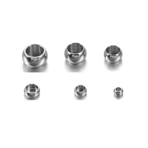 120 Stück 1,5 2,5 4,0 mm Stopper-Abstandshalterperlen aus Edelstahl mit großem Loch, Kugel-Crimp-Endperlen für DIY-Schmuckherstellung, Zubehör – Edelstahl – 1,5 mm 120 Stück 1,5 2,5 4,0 mm Stopper-Abstandshalterperlen aus Edelstahl mit großem Loch, Kugel-Crimp-Endperlen für DIY-Schmuckherstellung, Zubehör – Edelstahl – 1,5 mm von YFSHC