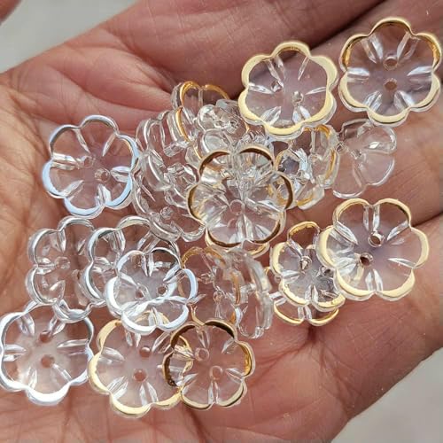 13,0 mm/15 mm, 2 Löcher, goldfarbene/silberne seitliche Kristallknöpfe zum Basteln, Blumenform, dekorative Acrylknöpfe, A0104-005, gemischte Farben, 12,7 mm, 50 Stück 13,0 mm/15 mm, 2 Löcher, goldfarbene/silberne seitliche Kristallknöpfe zum Basteln, Blumenform, dekorative Acrylknöpfe, A0104-005, gemischte Farben, 12,7 mm, 50 Stück von YFSHC