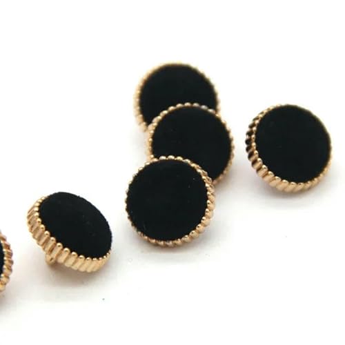 13,0 mm kleine Stoffknöpfe mit Metallschaft für Kleidung, Damen, Winter, Bluse, Mantel, Pullover, dekoratives Nähzubehör, Schwarz, 13,0 mm, 10 Stück 13,0 mm kleine Stoffknöpfe mit Metallschaft für Kleidung, Damen, Winter, Bluse, Mantel, Pullover, dekoratives Nähzubehör, Schwarz, 13,0 mm, 10 Stück von YFSHC