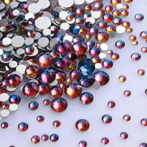 1440 Stück/Packung, gemischte Größen, SS3–SS20, schwarzes Glas, flache Rückseite, Glitzer-Diamant, nicht Hotfix-Strasssteine für Nagelkunst, Kleidung, blauer Vul 1440 Stück/Packung, gemischte Größen, SS3–SS20, schwarzes Glas, flache Rückseite, Glitzer-Diamant, nicht Hotfix-Strasssteine für Nagelkunst, Kleidung, blauer Vul von YFSHC