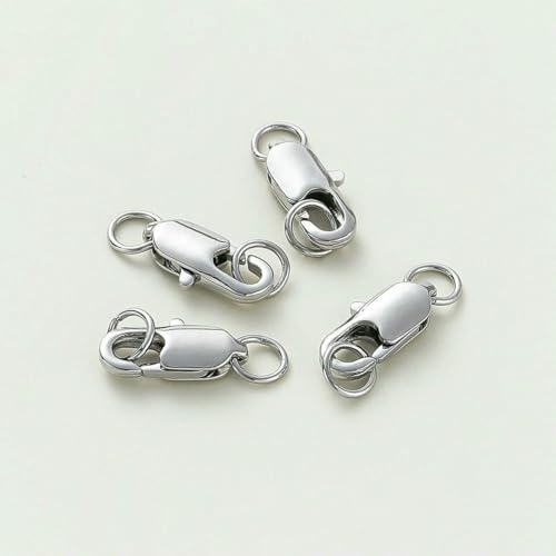 14K/18K vergoldetes Messing, 10 Stück Karabinerverschluss mit 20 Stück offenen Biegeringen, DIY-Befundungssets, Verbinder für die Herstellung von Armbändern und Schmuck, Platin, 10 mm mit 5 14K/18K vergoldetes Messing, 10 Stück Karabinerverschluss mit 20 Stück offenen Biegeringen, DIY-Befundungssets, Verbinder für die Herstellung von Armbändern und Schmuck, Platin, 10 mm mit 5 von YFSHC