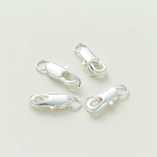14K/18K vergoldetes Messing, 10 Stück Karabinerverschluss mit 20 Stück offenen Biegeringen, DIY-Befundungssets, Verbinder für die Herstellung von Armbändern und Schmuck, Silber, 14,0 mm mit von YFSHC