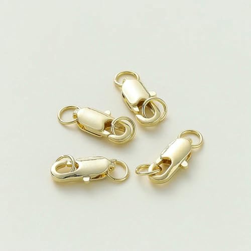 14K/18K vergoldetes Messing, 10 Stück Karabinerverschluss mit 20 Stück offenen Biegeringen, DIY-Befundungssets, Verbinder für die Herstellung von Armbändern und Schmuck – 14K Gold – 14,0 14K/18K vergoldetes Messing, 10 Stück Karabinerverschluss mit 20 Stück offenen Biegeringen, DIY-Befundungssets, Verbinder für die Herstellung von Armbändern und Schmuck – 14K Gold – 14,0 von YFSHC