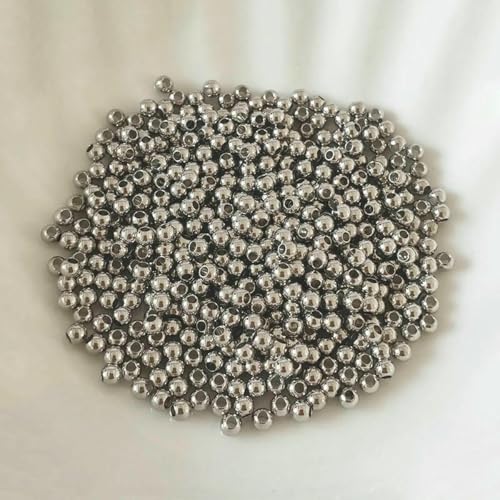 14k/18k Echt vergoldete 2-6mm runde Spacer Perle zur Schmuckherstellung,Perlen für Armbänder,Trennperlen DIY Schmuckzubehör-platiniert-5mm-30 Stück 14k/18k Echt vergoldete 2-6mm runde Spacer Perle zur Schmuckherstellung,Perlen für Armbänder,Trennperlen DIY Schmuckzubehör-platiniert-5mm-30 Stück von YFSHC