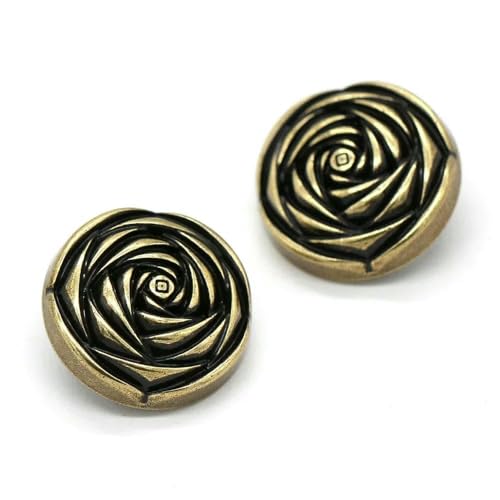 15/20/23,0 mm Rosenblumen-Metallknöpfe in Gold zum Nähen im Vintage-Stil für Damenmäntel, Anzüge, Pullover, Basteln, dekorativer Knopf, Bronze, 20 mm, 6 Stück 15/20/23,0 mm Rosenblumen-Metallknöpfe in Gold zum Nähen im Vintage-Stil für Damenmäntel, Anzüge, Pullover, Basteln, dekorativer Knopf, Bronze, 20 mm, 6 Stück von YFSHC