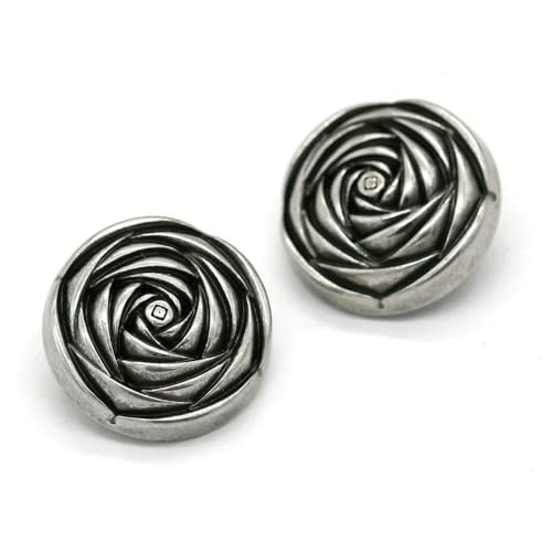 15/20/23,0 mm Rosenblumen-Metallknöpfe in Gold zum Nähen im Vintage-Stil für Damenmäntel, Anzüge, Pullover, Basteln, dekorativer Knopf, Schwarz, 23,0 mm, 6 Stück 15/20/23,0 mm Rosenblumen-Metallknöpfe in Gold zum Nähen im Vintage-Stil für Damenmäntel, Anzüge, Pullover, Basteln, dekorativer Knopf, Schwarz, 23,0 mm, 6 Stück von YFSHC