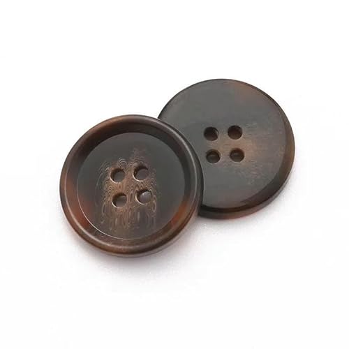 15–30 mm runde Harzimitat-Hornmantel-Nähknöpfe für Kleidung, Pullover, Strickjacke, dekoratives Kleidungsstück, handgefertigtes Zubehör, 21–50 Stück, 25 mm von YFSHC