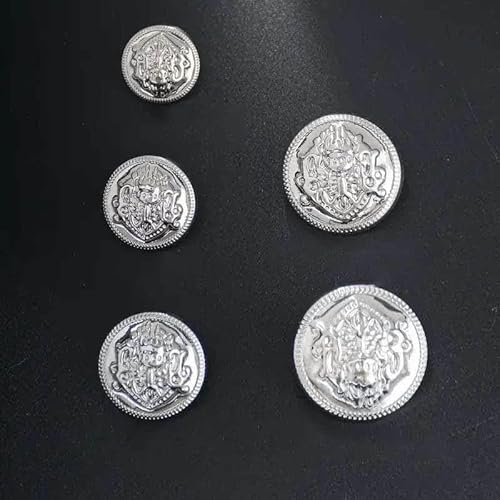 15 Stück Vintage Doppellöwe Metallknöpfe Mode Britischer Stil Hand DIY Mode Herren Damen Kleidung Knopf Dekorativ-Silber-25mm 15 Stück Vintage Doppellöwe Metallknöpfe Mode Britischer Stil Hand DIY Mode Herren Damen Kleidung Knopf Dekorativ-Silber-25mm von YFSHC