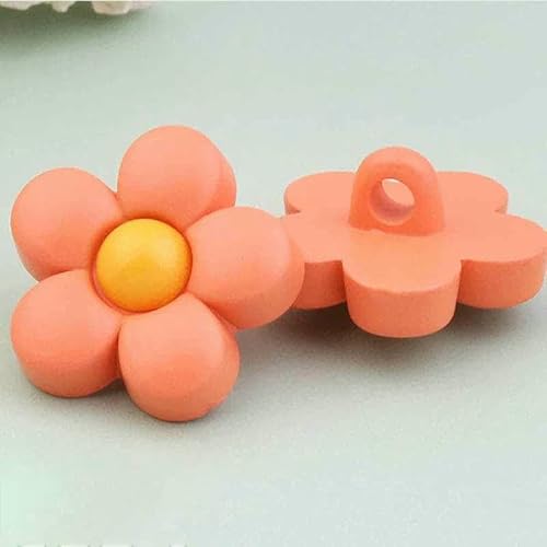 18/15 mm Kindermantel, bunte Blumen, Schaftknöpfe für Kinderkleidung, süße Hemden, Pullover, Kleiderdekor, Nähzubehör, 05–18 mm, 5 Stück von YFSHC