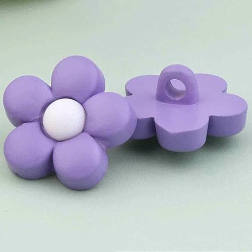 18/15 mm Kindermantel, bunte Blumen, Schaftknöpfe für Kinderkleidung, süße Hemden, Pullover, Kleiderdekor, Nähzubehör, 12–18 mm, 10 Stück von YFSHC
