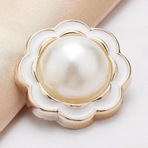18/21/25 mm Blumenperlen-Gold-Ösenknöpfe für Damenbekleidung, Jacken, Pullover, handgefertigtes Nähzubehör, Scrapbooking, 35–18,0 mm, 5 Stück von YFSHC
