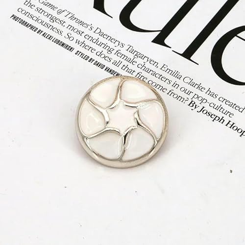 18/21/25 mm goldweiße Perlenknöpfe, Verschlussschaft für DIY-Kleidungsstücke, Bekleidungszubehör, handgefertigtes Nähen, Scrapbooking, 20–21 mm, 5 Stück von YFSHC
