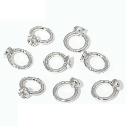 18 Karat vergoldetes Messing, 4,0 mm, Muschelperlenspitze, Crimp-Enden mit Schlaufen-Quetschperlen für DIY-Halsketten, Schmuckherstellungszubehör - rhodiniert_d-20 Stück von YFSHC