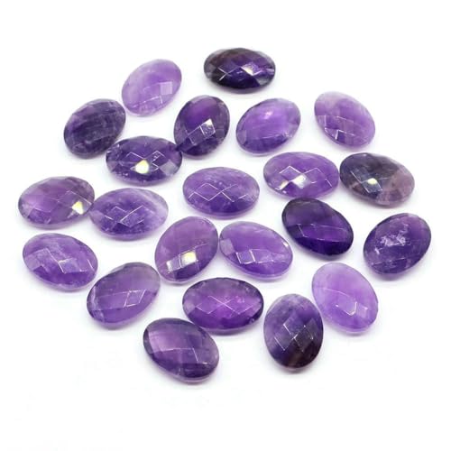 18 x 13,0 mm Natursteine, oval, doppelseitig geschliffen, facettierte Perlen, Heilkristall, Amethyst, Edelsteine, Perle zur Schmuckherstellung, DIY-Zubehör, Amethyst A, 1 Stück 18 x 13,0 mm Natursteine, oval, doppelseitig geschliffen, facettierte Perlen, Heilkristall, Amethyst, Edelsteine, Perle zur Schmuckherstellung, DIY-Zubehör, Amethyst A, 1 Stück von YFSHC